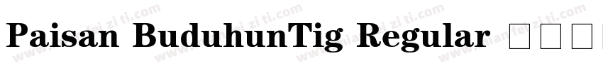 Paisan BuduhunTig Regular 字体下载字体转换